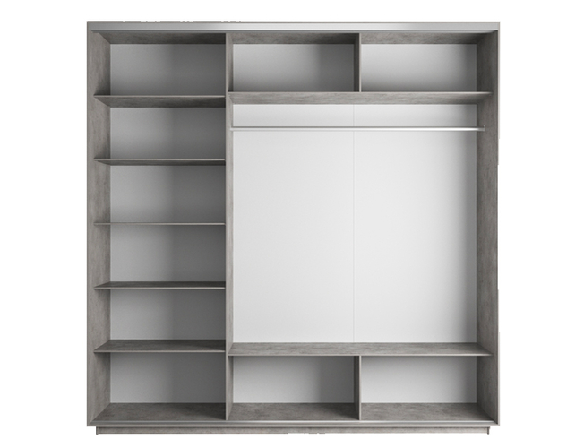 Шкаф-купе Экспресс Люкс 3-х дверный (Фото №1002 Абстракция фиолетовая), Бетон